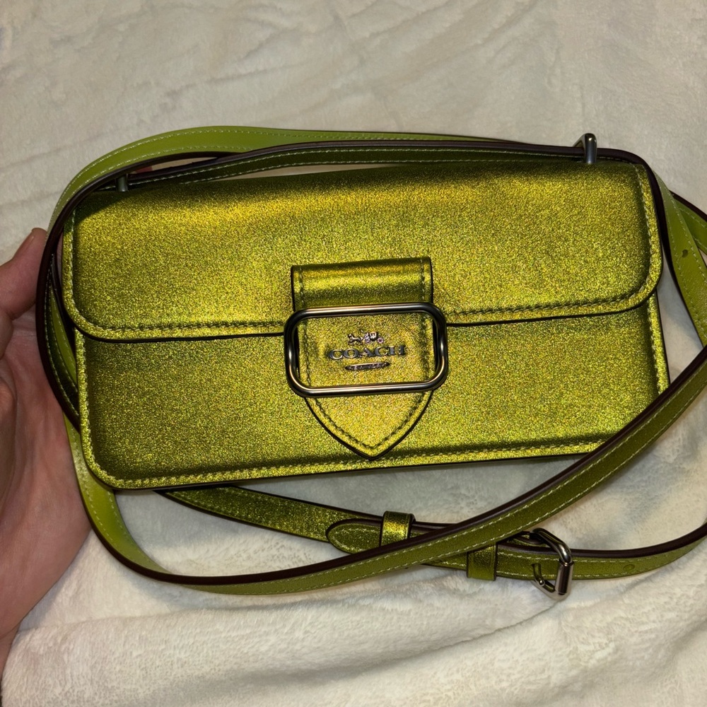 Coach iridescent green Morgan bag
